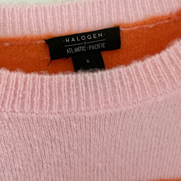 Halogen Atlantic Pacific Mix Stripe Puff Sleeve Sweater - Picture 4 of 4